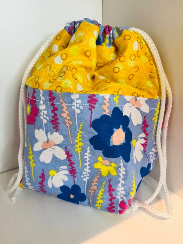 Floral Drawstring Bag