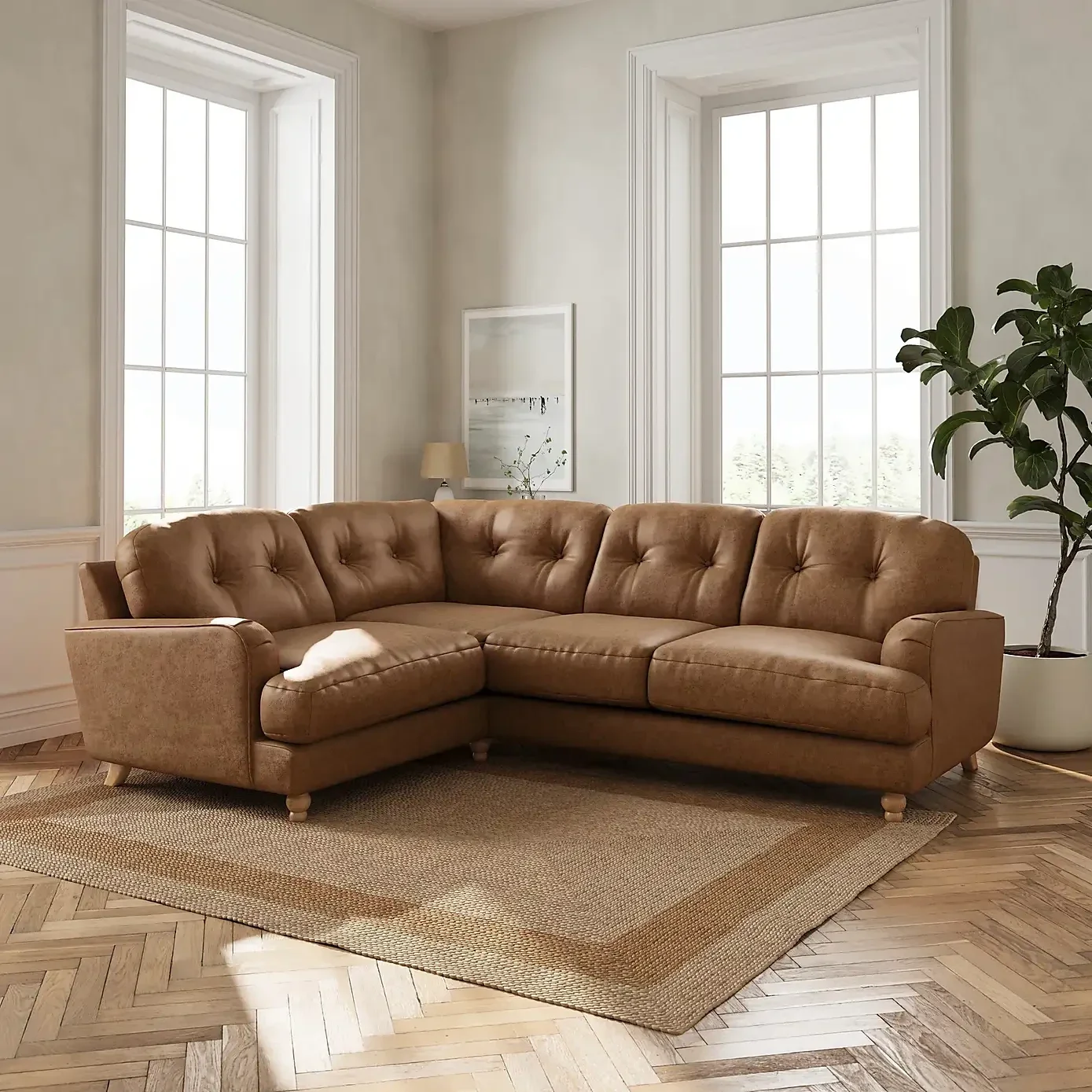 Martha Arizona Faux Leather Full Corner Sofa