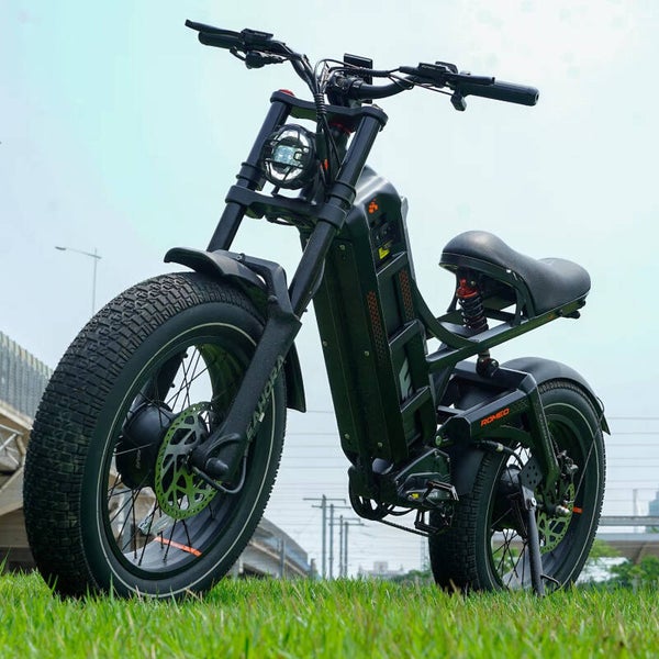 Bicicletta elettrica da montagna Eahora Romeo CN 200W 52V 60AH con telaio in acciaio e pneumatici larghi, ideale per il dirt bike.
