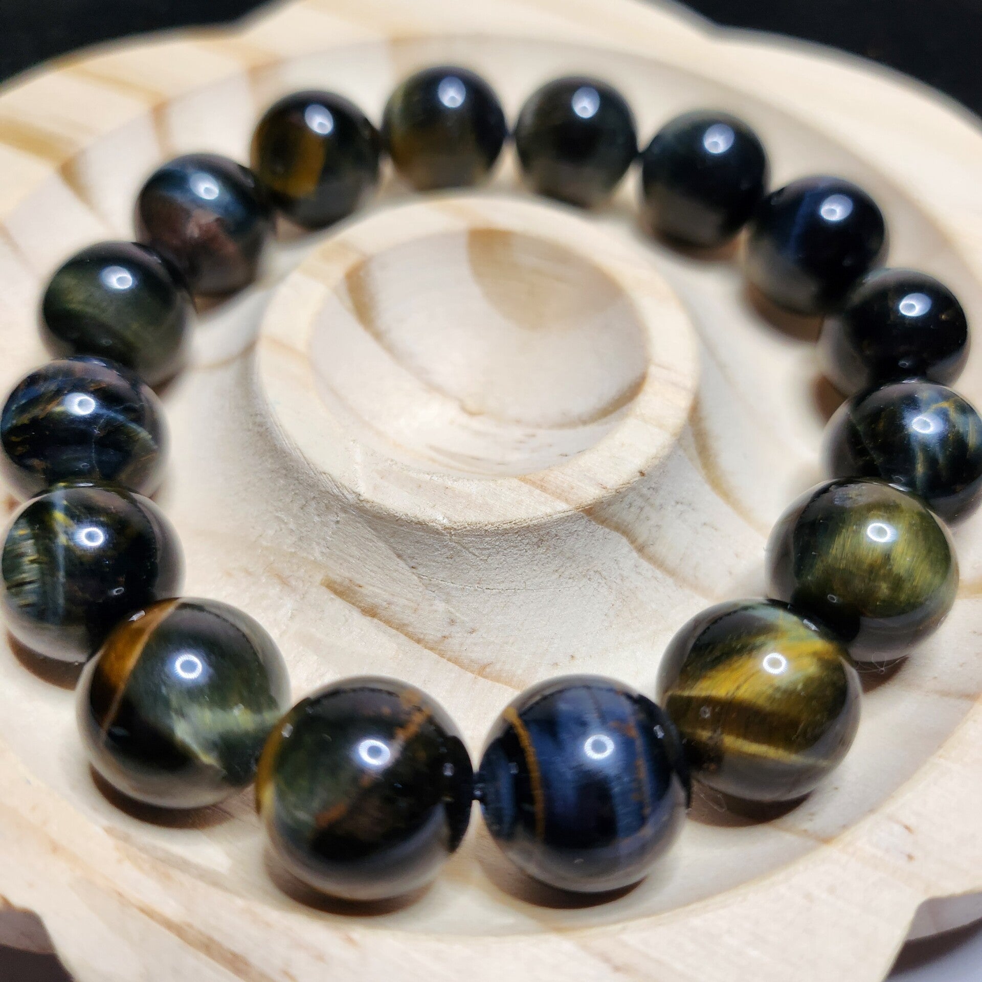 Blauwe Tijgeroog kogelarmband