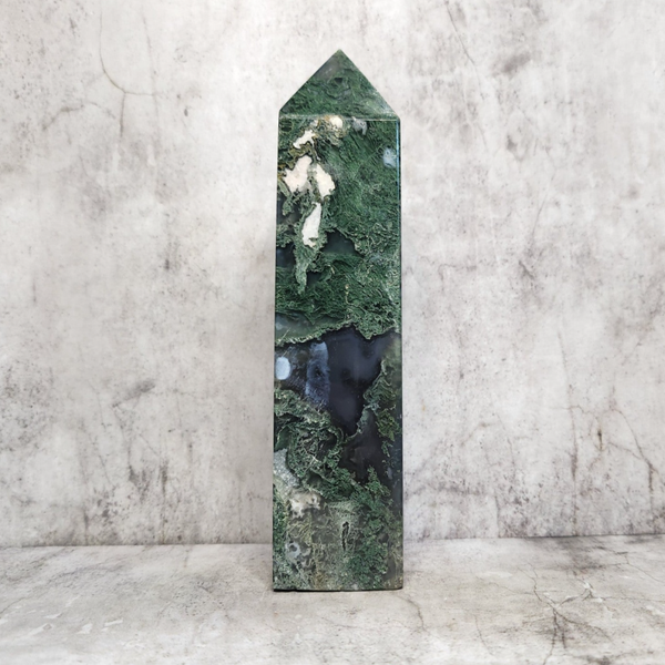 Groene Mosagaat obelisk 388g
