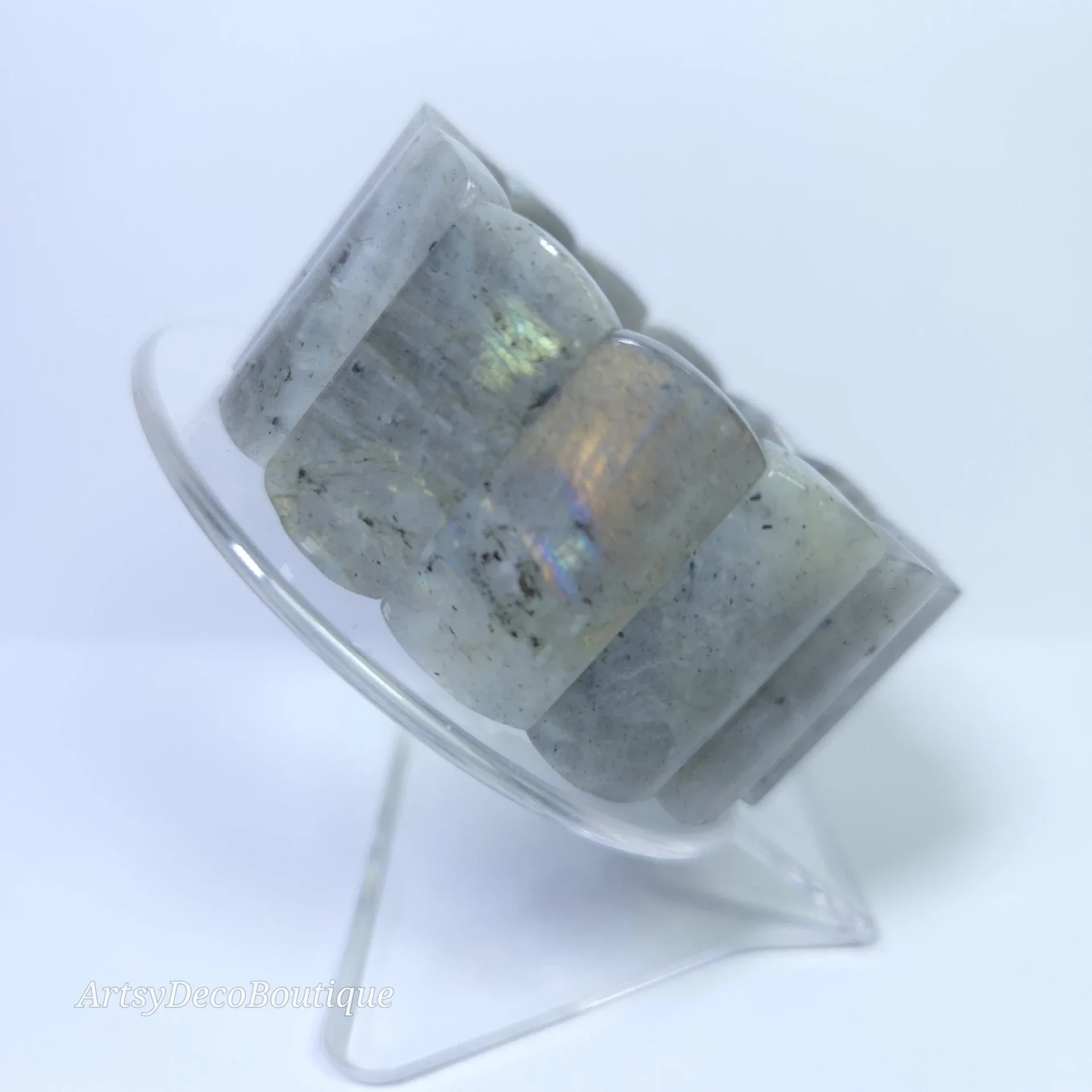 Labradoriet tonkraal armband