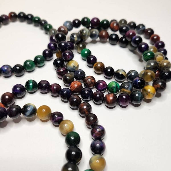 Multi-color Tijgeroog kogelarmband