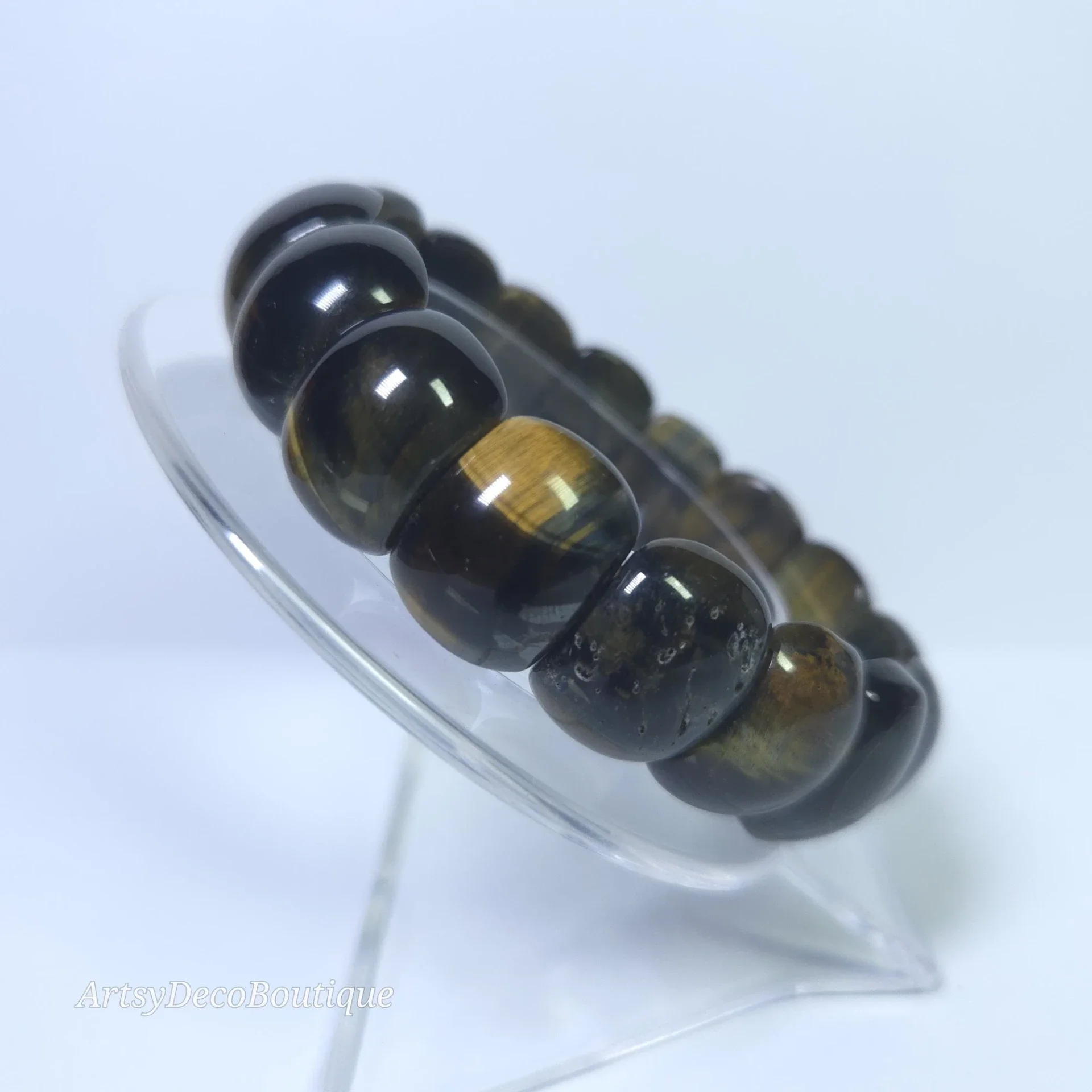 Tijgeroog tonkraal armband