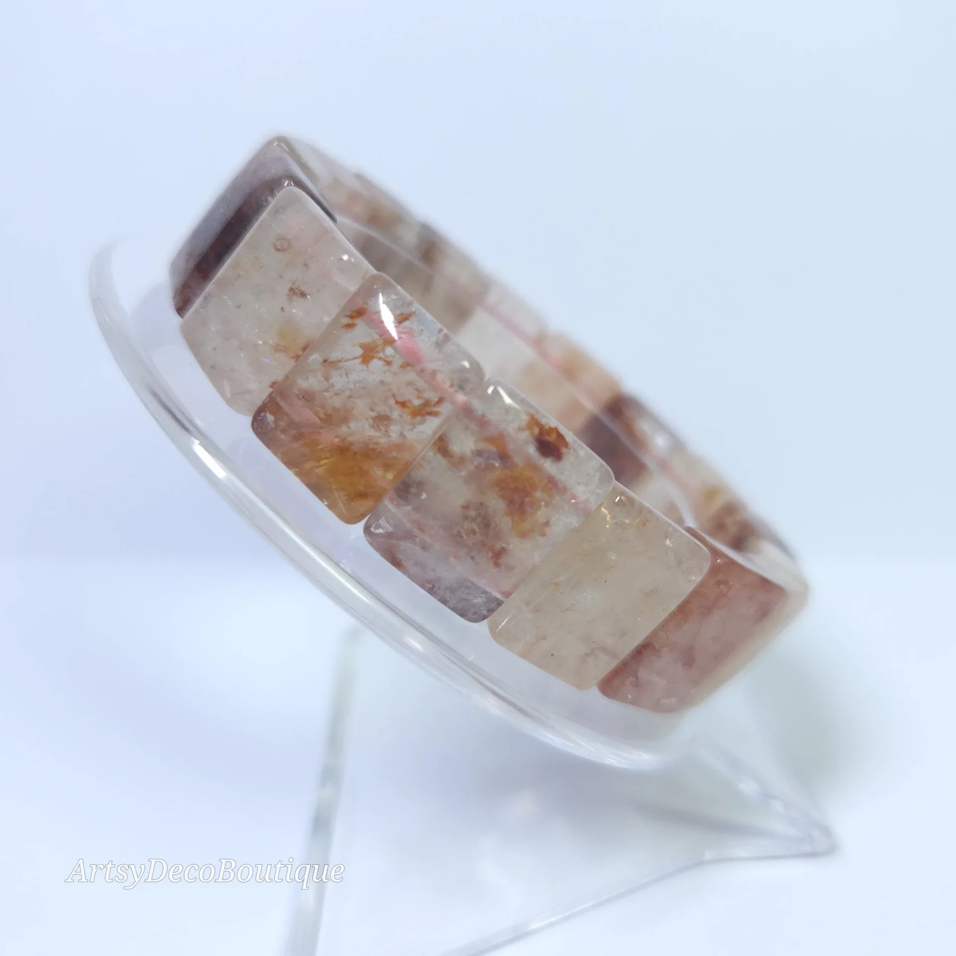 Vuurkwarts brede armband