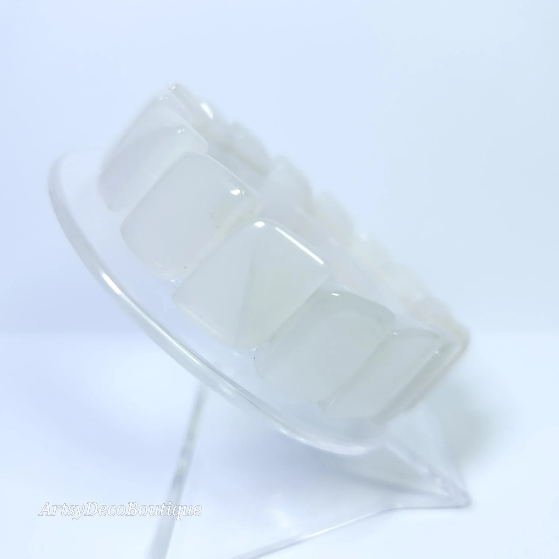 Witte Jade brede armband