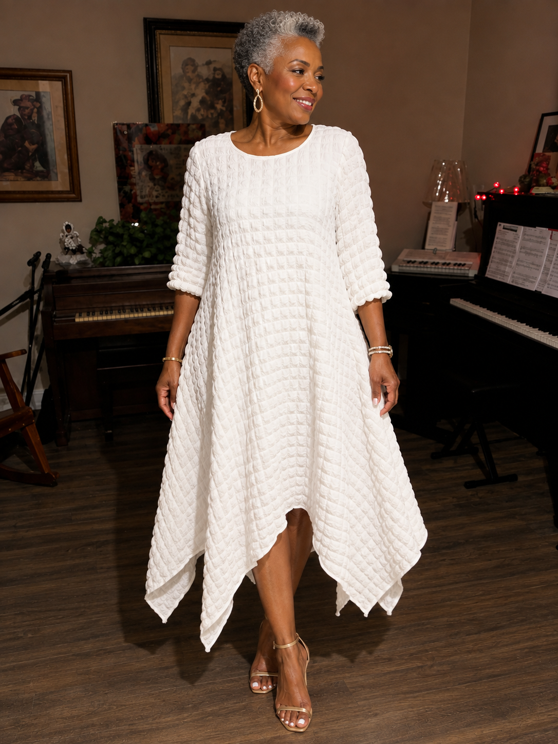 Ivory Popcorn Dress
