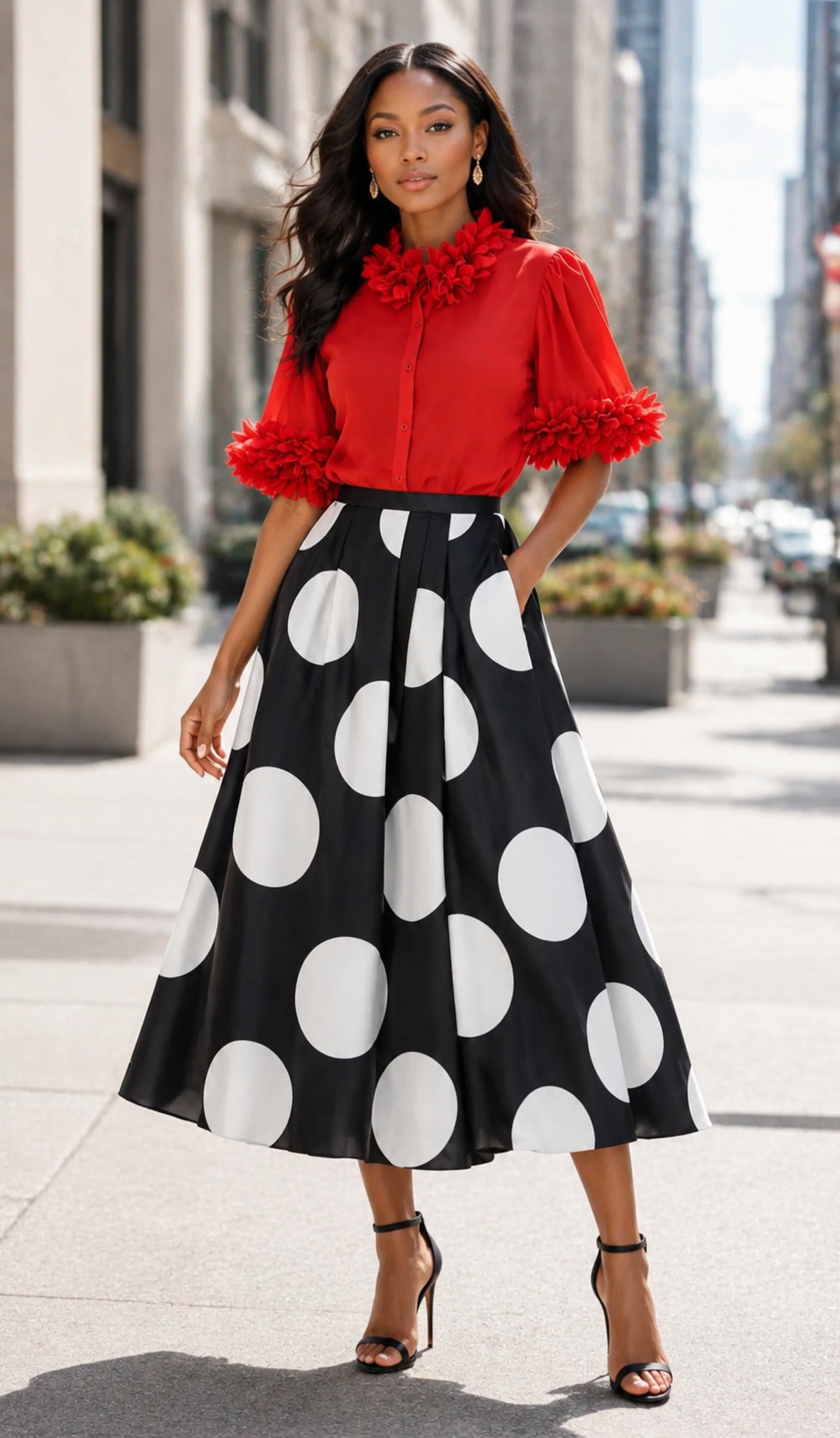 Bold Polka-Dot Skirt