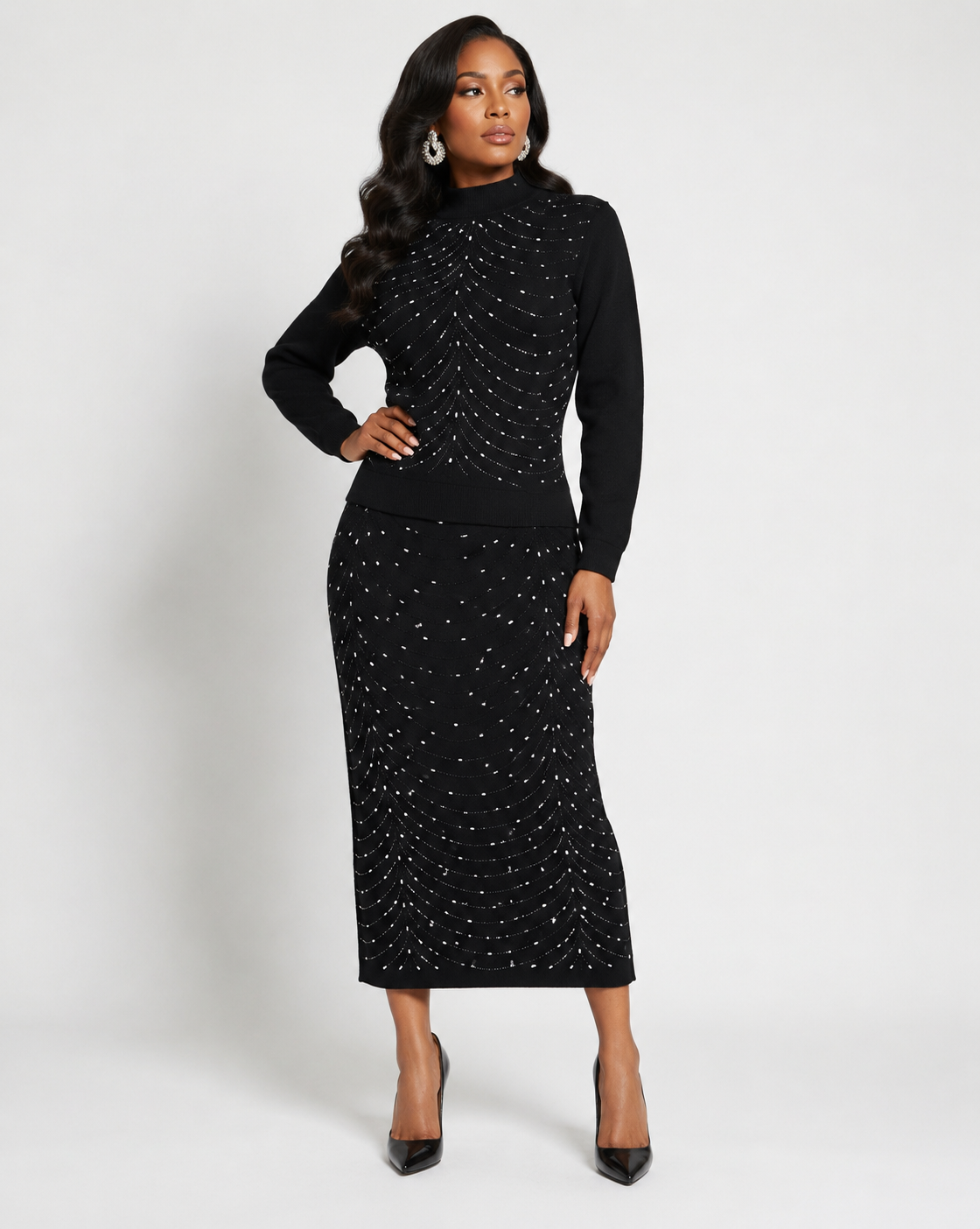 Black Rhinestone Skirt