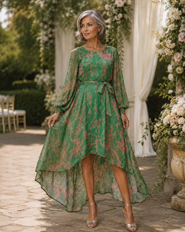 Pink and Green Flare Dress