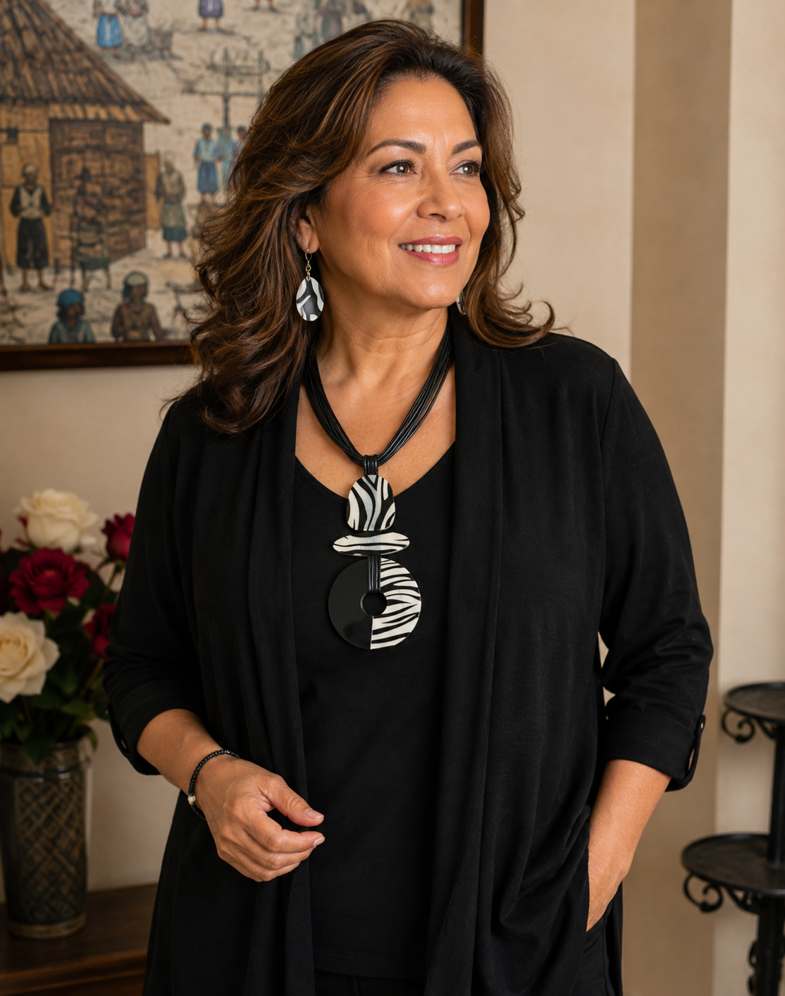 Black & White Zebra Statement Jewelry Set