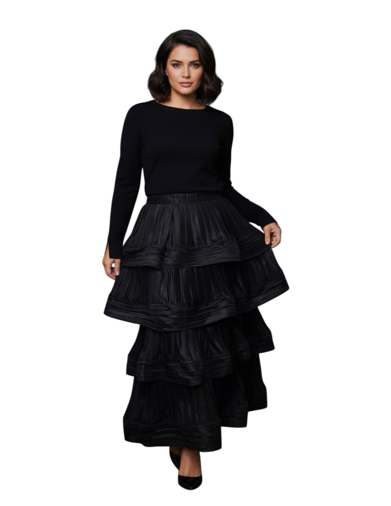 Black Tiered Skirt