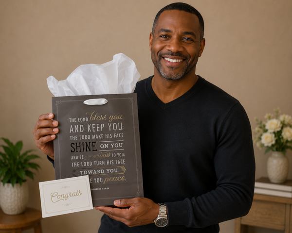 Gift Bag (Large) The Lord Bless You and Keep You Black and Gold