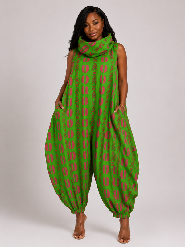 Pink and Green Jumper with Headwrap