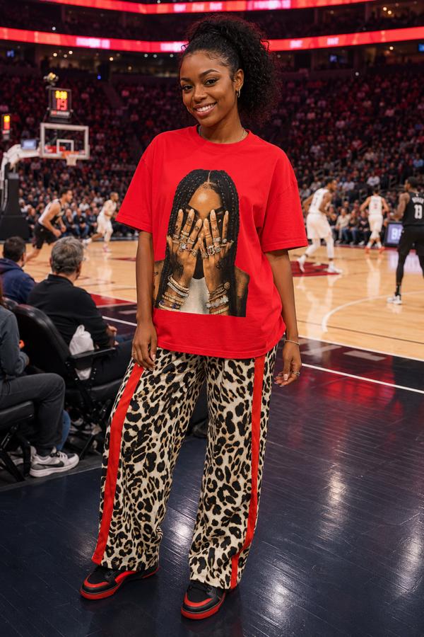 Red Statement Bling T-Shirt
