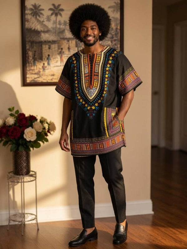 Dashiki Black Red Yellow Blue White