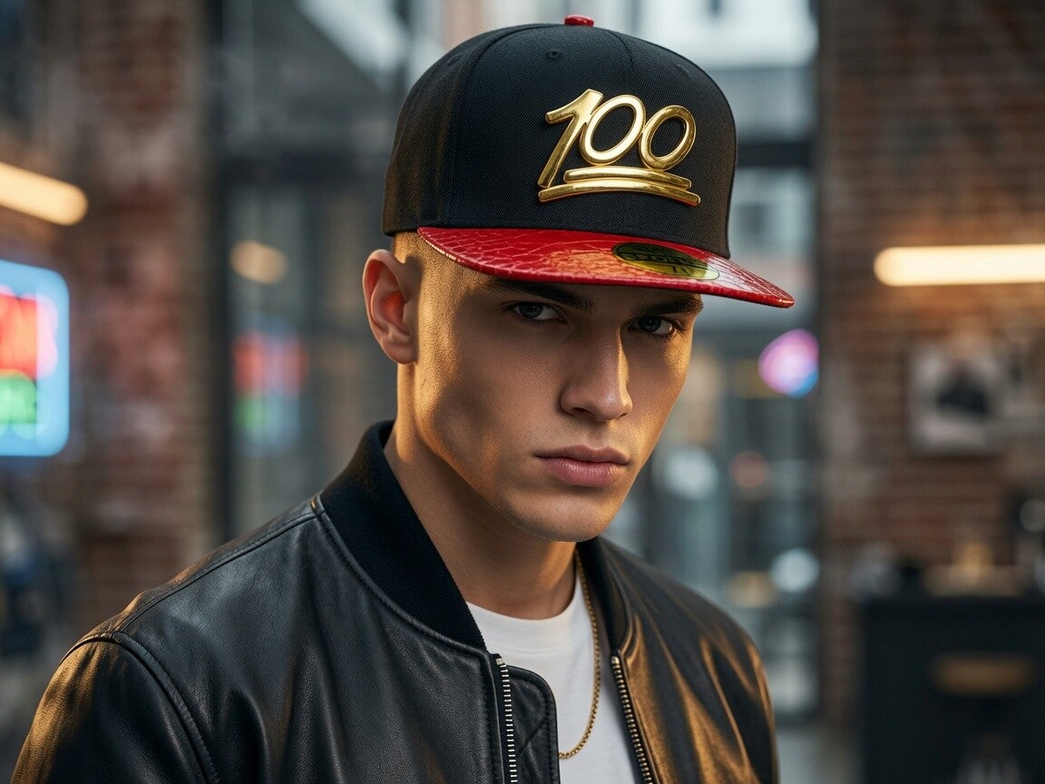 100 Red and Black Ballcap