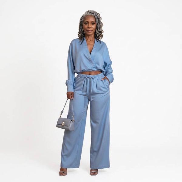 2 piece Chambray Jean Top and Pants