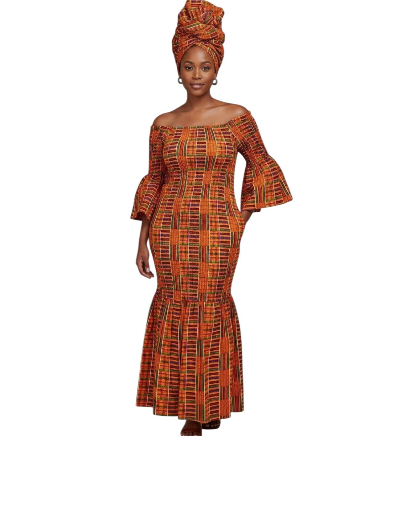 Kente Set Top, Skirt and Headwrap