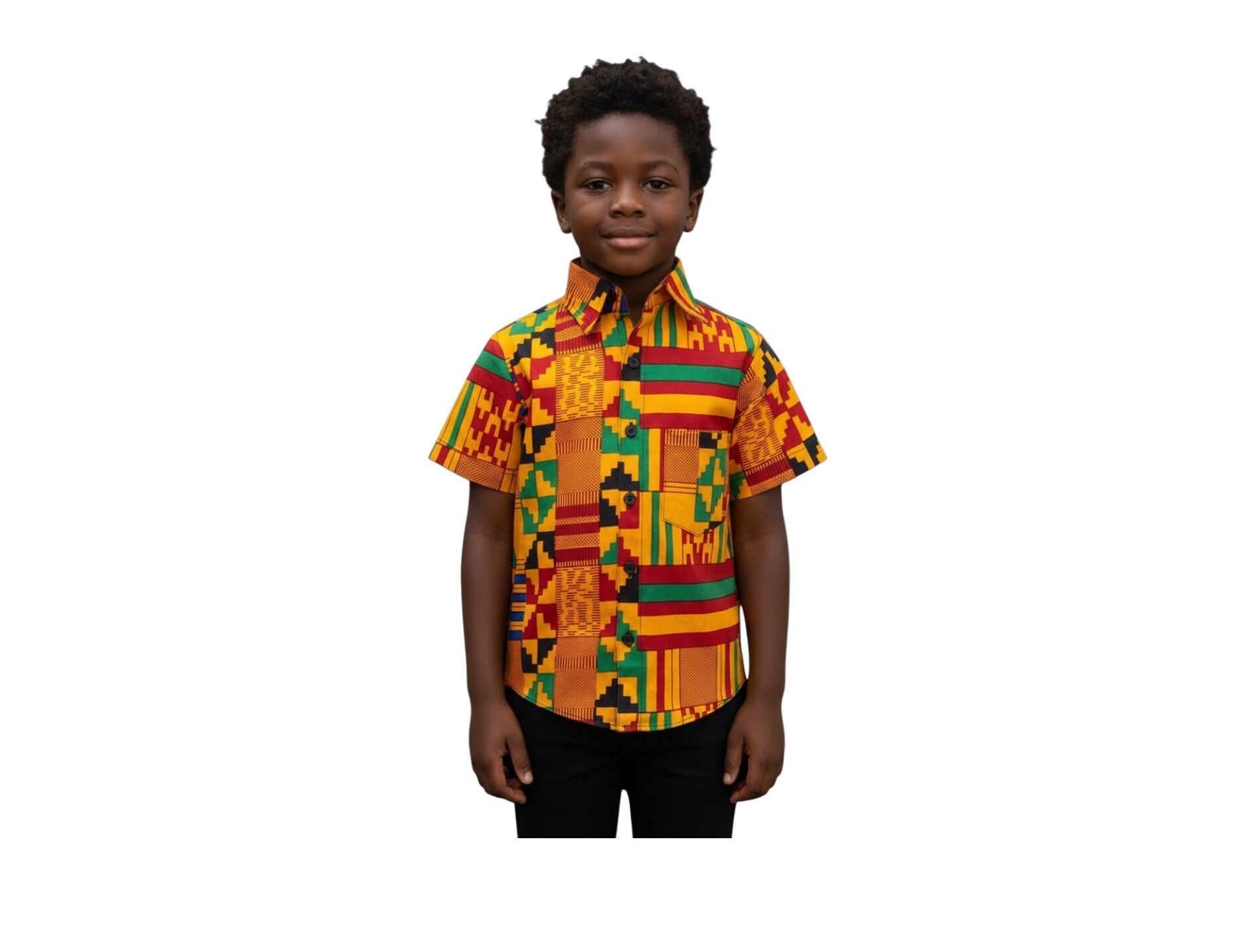Kente Button Down Shirt Size 14 KO9H-14T