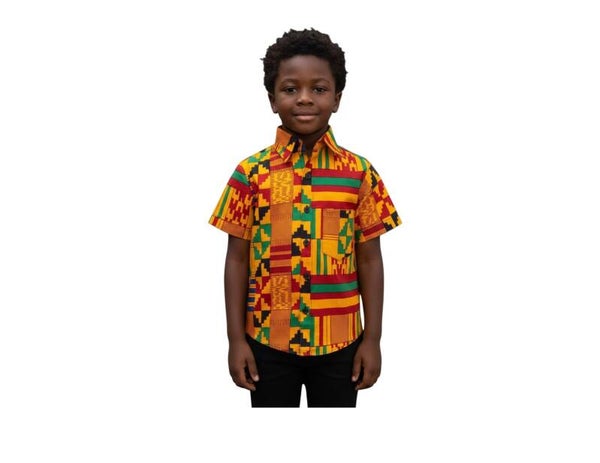 Kente Button Down Shirt Size 14 KO9H-14T