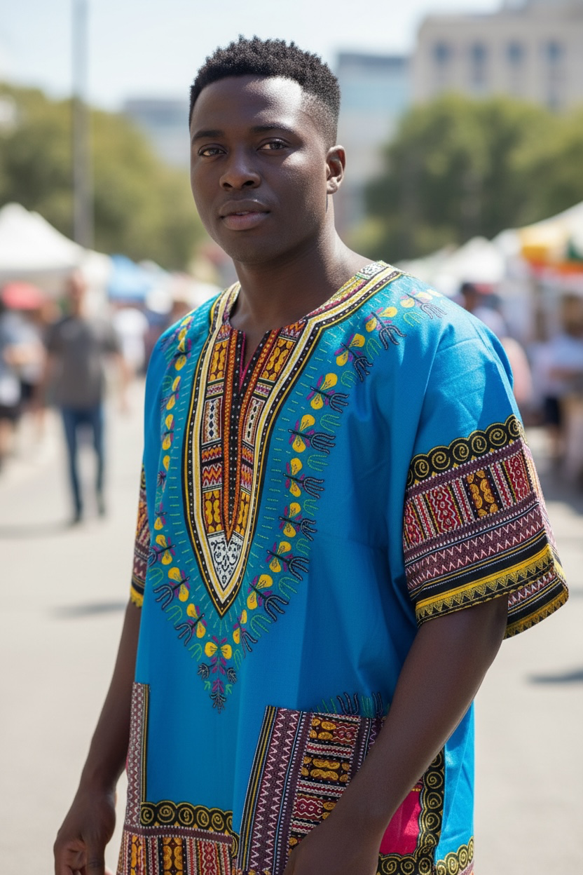 Dashiki Blue Red Yellow Black