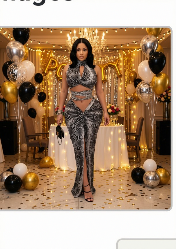 Snake Top and Skirt 2 piece Set