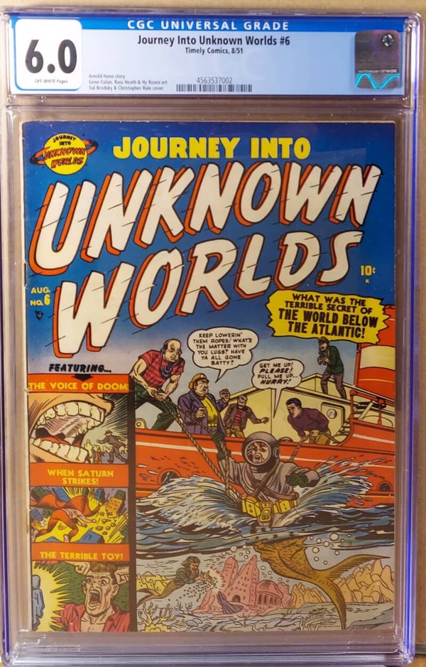 Journey Into Unknown Worlds #6   CGC FN 6.0
