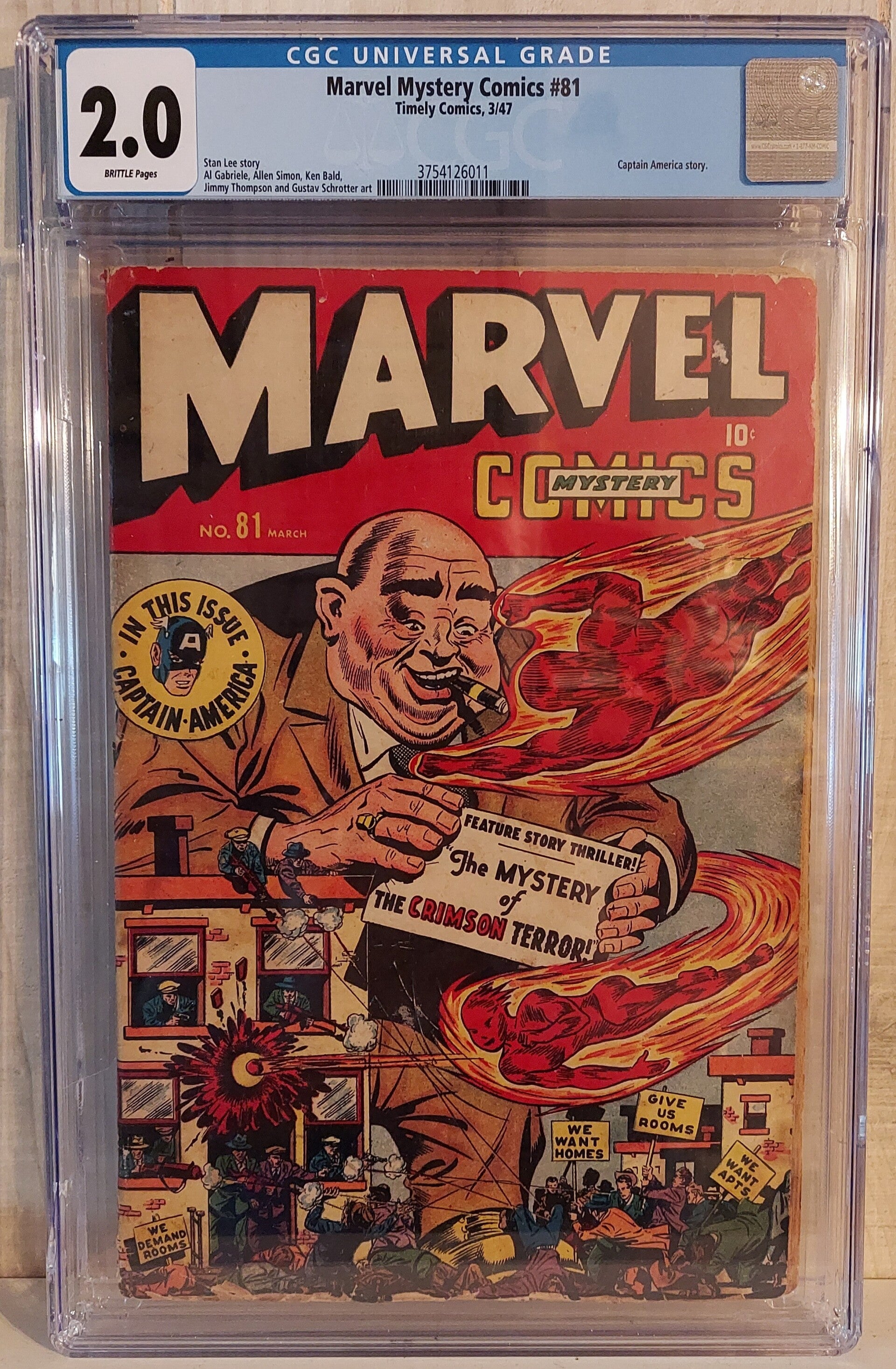 Marvel Mystery Comics #81   CGC G 2.0   case crack