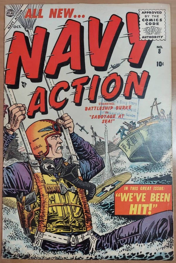 Navy Action #8   FN- 5.5   scarce; none in census