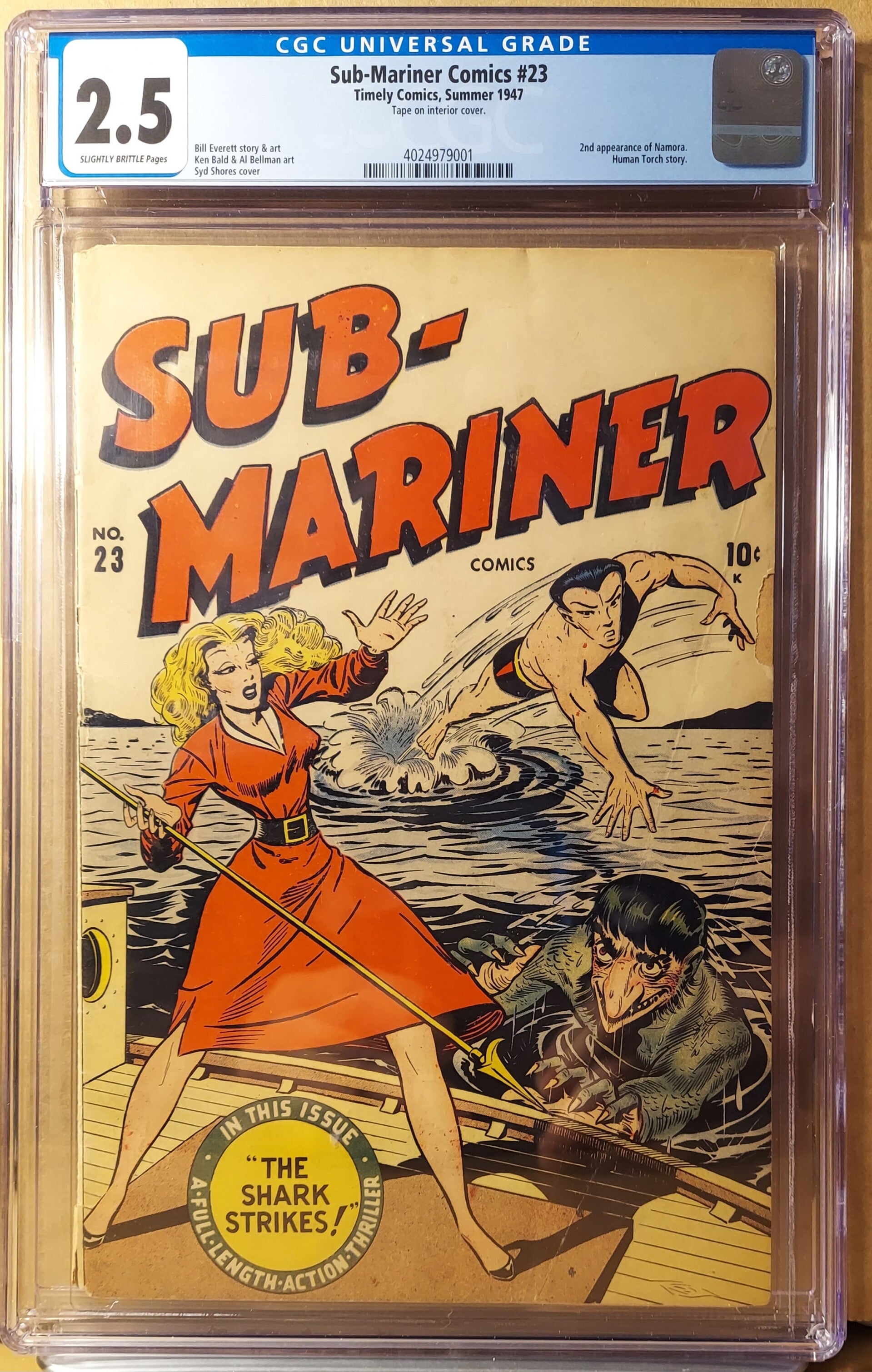 Sub-Mariner Comics #23   CGC G+ 2.5   2nd Namora