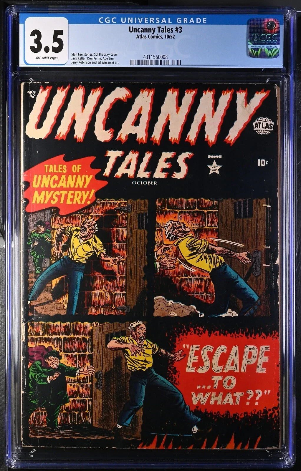 Uncanny Tales #3   CGC VG- 3.5