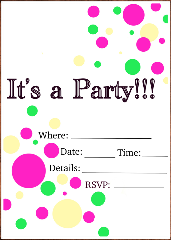 "Let's Party"  Invitation