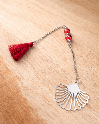 Marque Page Coquille - Argenté / Rouge