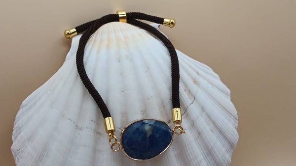 Bracelet cordon réglable sodalite