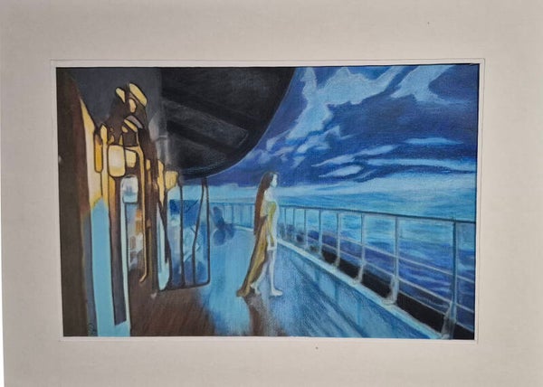 248 Stormy Girl on a ship in stormy seas