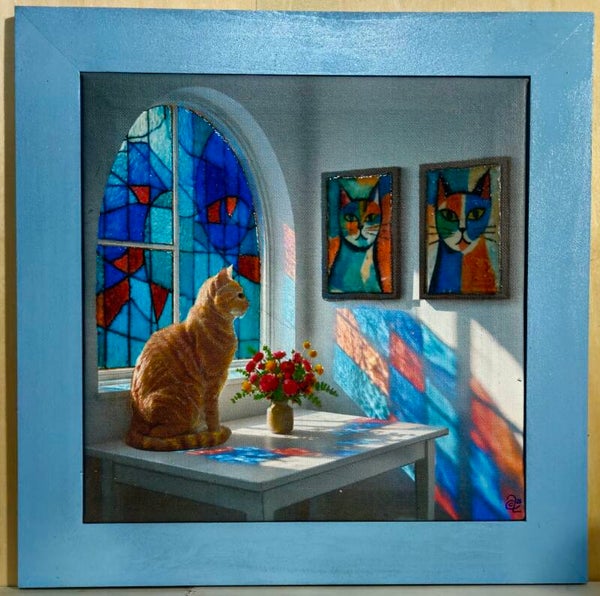 253 Stain-glass Orange Cat