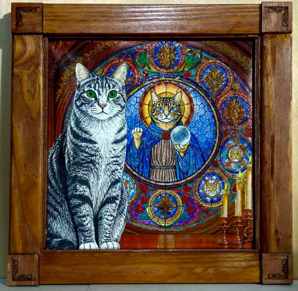 254 "Sylvester Mundi" Stain-glass Cat