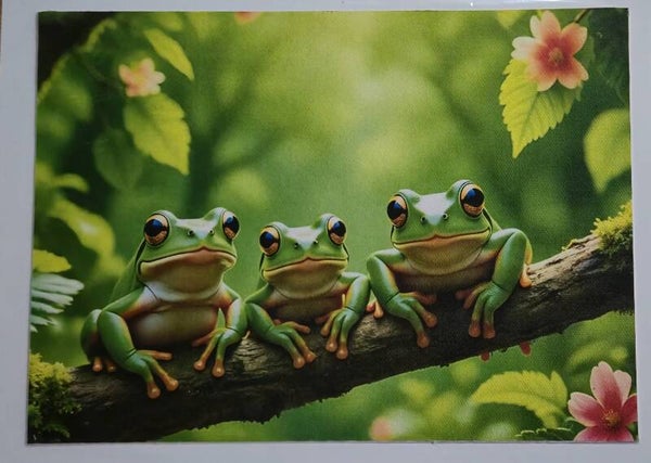 Three Green Tree Frogs (#83)
