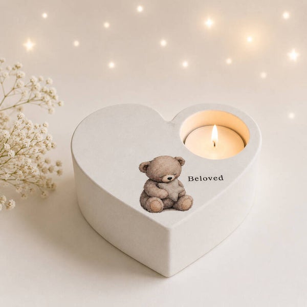 Gedenklicht beer  keepsake mini urn  voor  sterrenkindje