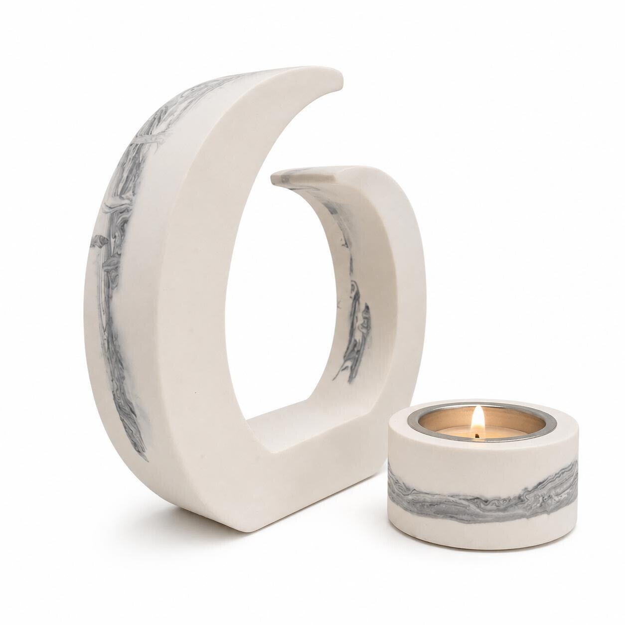 Moderne keepsake urn met gedenklichtje