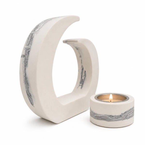 Moderne keepsake urn met gedenklichtje