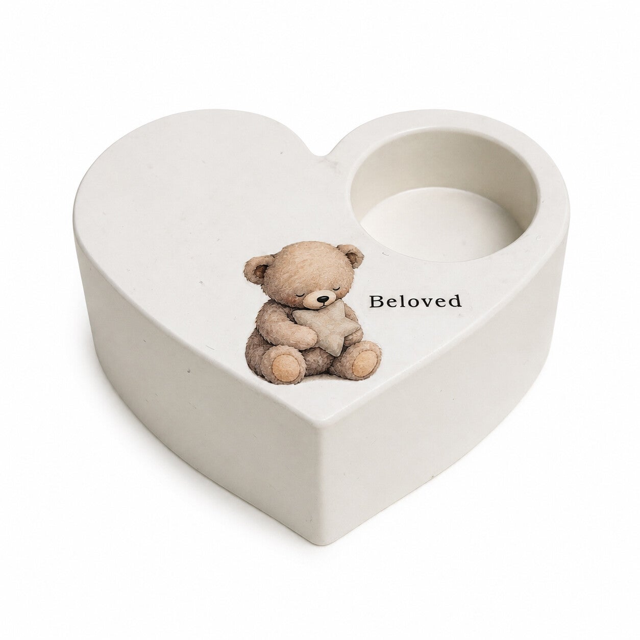 Gedenklicht beer - Beloved keepsake mini urn  voor  sterrenkindje