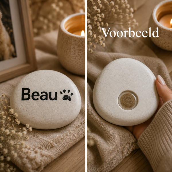 Koestersteen met naam | vacht-of as-verwerking