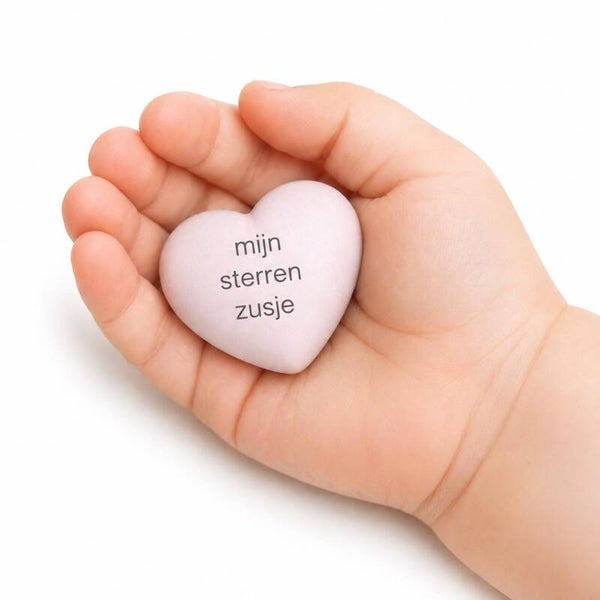 Troosthartje-rouwverwerking voor zuje of broertje verkrijgbaar in roze-wit-blau