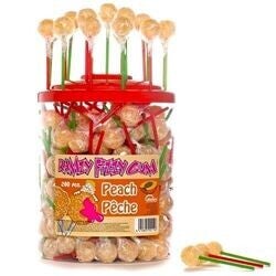 Sucettes ramzy fizzy gum pêche (lot de 10)