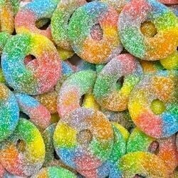 Anneaux sucrés multicolores (100g)