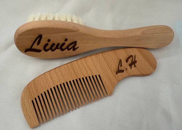 Brosse et peigne bébé gravé