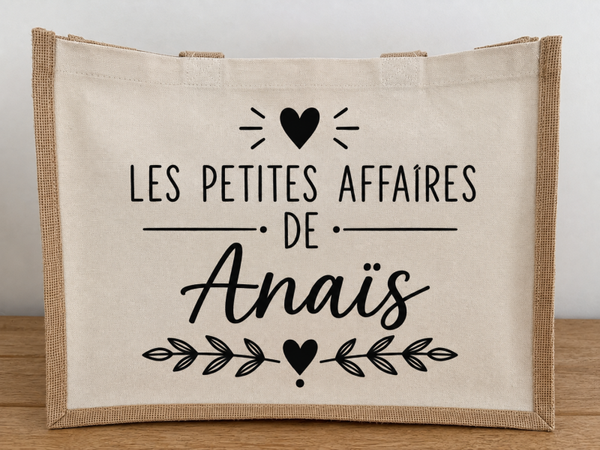 Sac cabas en jute personnalisé