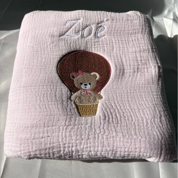 Couverture polaire bébé brodée
